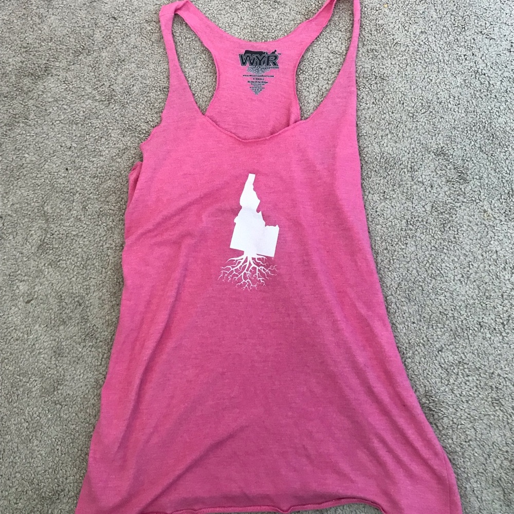 Pink Idaho roots tank top